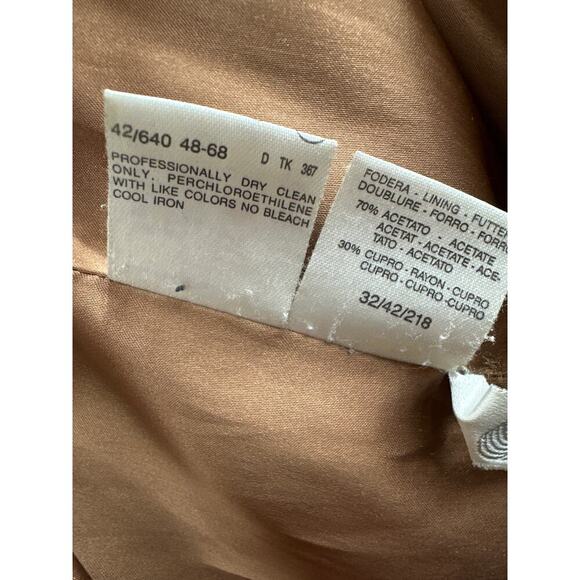 VTG Women’s Max Mara 100% Virgin Wool Camel Color Trench Coat Size 14 - Picture 8 of 9